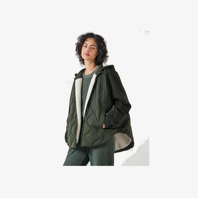 John Lewis HUSH Sloane Mix Quilt Jacket, Green