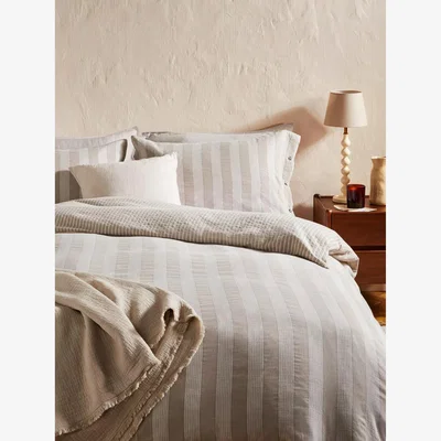 John Lewis John Lewis Woven Stripe Reversible Bedding