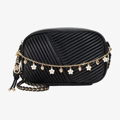 John Lewis Dune Chancery Quilt Charm Crossbody Bag, Black