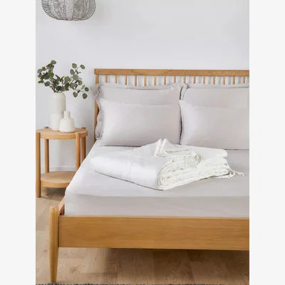 John Lewis Pretty You Bamboo Summer Bedding, Cloud White