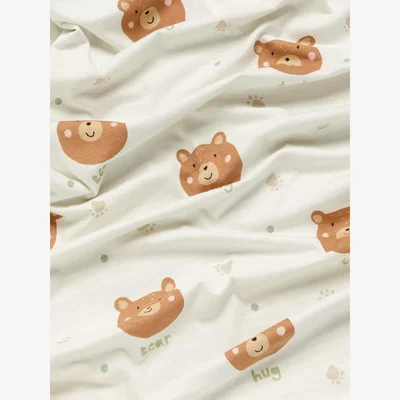 John Lewis John Lewis Bear Hug Reversible Jersey Blanket, 80 x 80cm