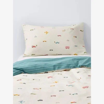 John Lewis John Lewis Transport Reversible Duvet Cover and Pillowcase Set, Multi