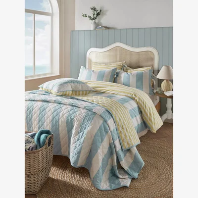 John Lewis Laura Ashley Lille Stripe Bedding, Multi