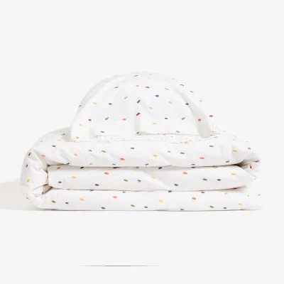 Kave Home Epifania duvet cover and pillowcase set in cotton percale with multicolour print for 90cm bed