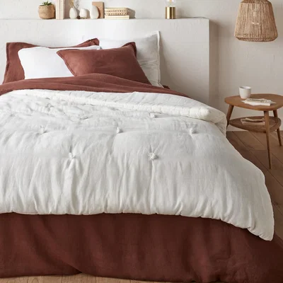 La Redoute Abella Plain Washed Linen Quilt