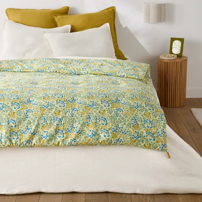 La Redoute Hanoi Floral Print Washed Cotton Quilted Quilt