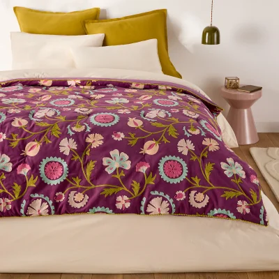 La Redoute Izild Cotton Velour Padded Quilt