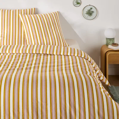 La Redoute Dairis 30% Recycled Cotton Duvet Cover Set with Square Pillowcase