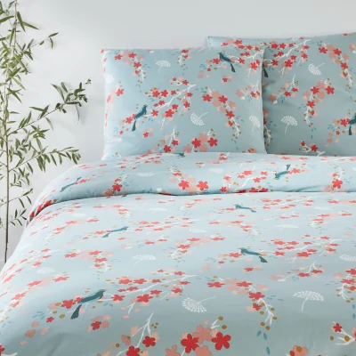La Redoute Miss Alma Floral 100% Cotton Bedding Set with Square Pillowcase