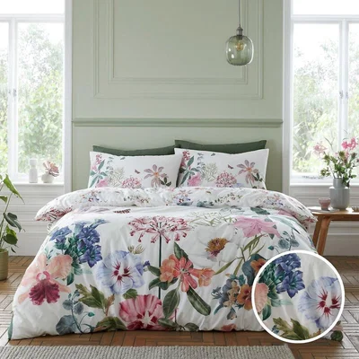 La Redoute Exotic Garden 100% Cotton Duvet Cover and Pillowcase Set