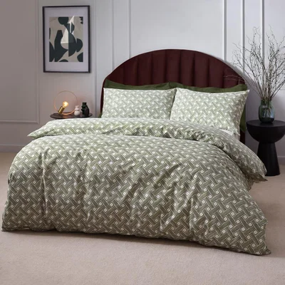La Redoute Alexa Abstract Cotton Mix Duvet Cover and Pillowcase Set