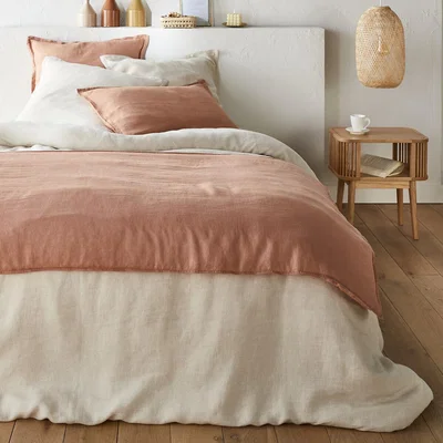 La Redoute Linot Plain 100% Washed Linen Quilt Cover