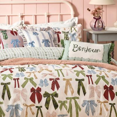 La Redoute Noortje Bows Reversible Duvet Cover and Pillowcase Set