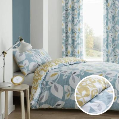 La Redoute Inga Leaf Teal Easy Care Cotton Mix Duvet Cover and Pillowcase Set