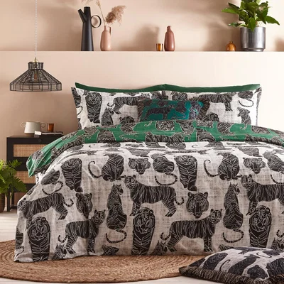 La Redoute Reversible Cotton Blend Duvet Cover and Pillowcase Set