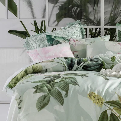 La Redoute Glasshouse 100% Cotton Duvet Cover and Pillowcase Set