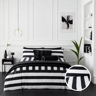 La Redoute Bold Stripe Cotton Duvet Cover and Pillowcase Set