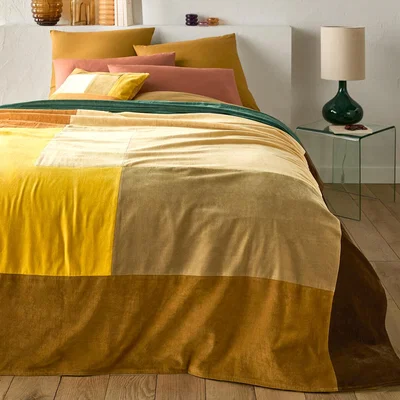 La Redoute Tadeo Cotton Velvet Patchwork Quilt