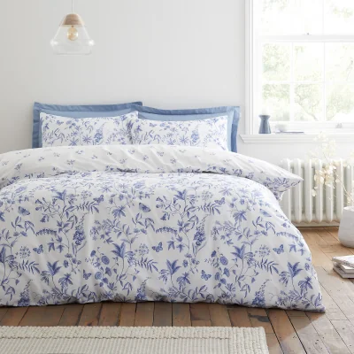 La Redoute Thea Floral 200 Thread Count Cotton Reversible Duvet Cover and Pillowcase Set