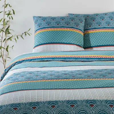 La Redoute Napo Graphic 100% Cotton Bedding Set with Square Pillowcase