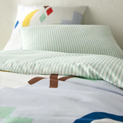 La Redoute Olias 50% Recycled Cotton Bed Set with Square Pillowcase