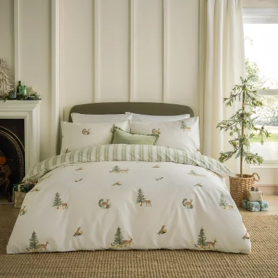 La Redoute Nature Charlecote Printed 100% Cotton Duvet Cover and Pillowcase Set