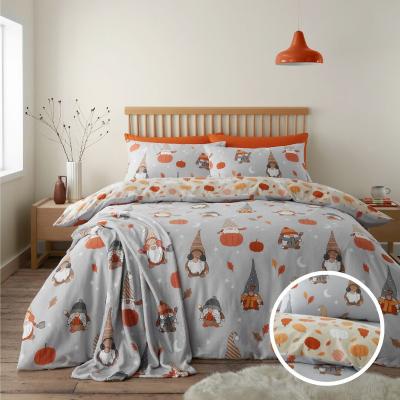 La Redoute Brushed Autumn Gonks 100% Cotton Duvet Cover and Pillowcase Set
