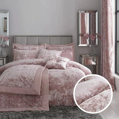 La Redoute Crushed Velvet Duvet Cover and Pillowcase Set
