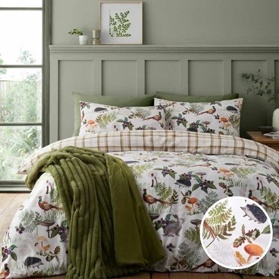 La Redoute Velvet Woodland Walk Duvet Cover and Pillowcase Set