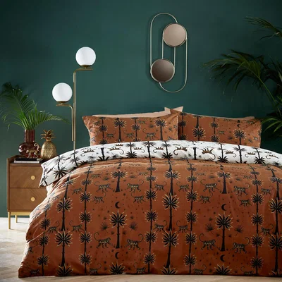 La Redoute Desert Monkey Exotic Cotton Mix Duvet Cover and Pillowcase Set