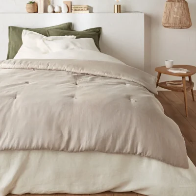 La Redoute Abella Plain Washed Linen Quilt
