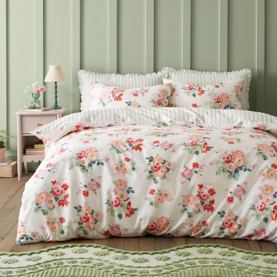 La Redoute Floral Bunches Reversible Cotton Duvet Cover And Pillowcase Set