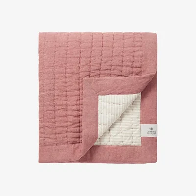 Loaf Easy Squish Linen Quilt in Rusted Rose