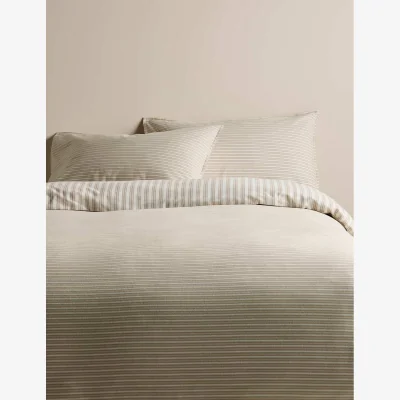 Marks & Spencer M&S Brushed Cotton Striped Bedding Set Linen