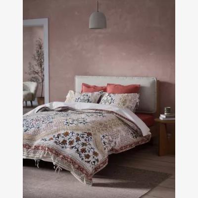 Marks & Spencer M&S X Fired Earth Jaipur Hawa Pure Cotton Bedding Set - DBL - Dusty Cedar, Dusty Cedar,Under The Waves