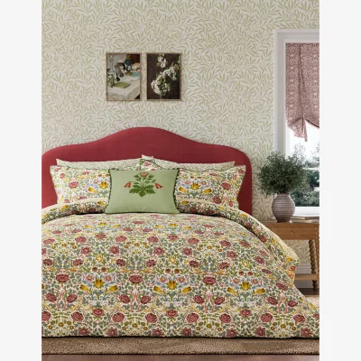 Marks & Spencer Morris & Co Pure Cotton Rose Bedding Set Green Mix