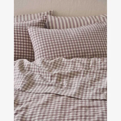 Marks & Spencer Piglet In Bed Linen Rich Gingham Pillowcase Set Light Pink Mix