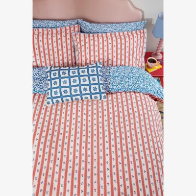 Marks & Spencer LAND & SHORE Pure Cotton Quintin Stripe Bedding Set Blue Mix