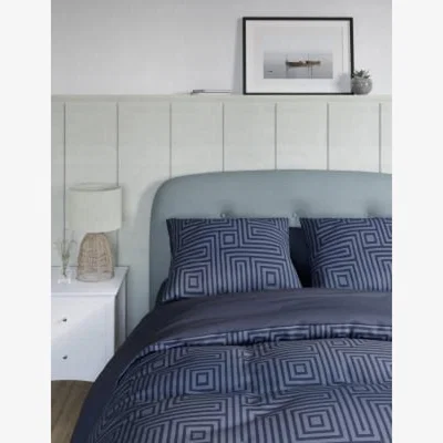 Marks & Spencer M&S  Cotton Rich Maze Jacquard Bedding Set - 5FT - Navy, Navy