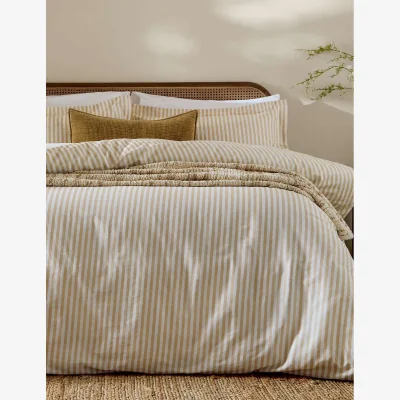 Marks & Spencer YARD Pure Cotton Hebden Stripe Bedding Set Yellow Mix