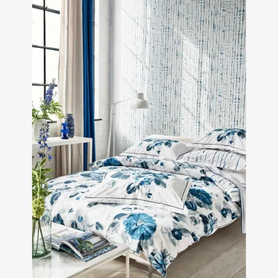 Marks & Spencer Designers Guild Pure Cotton Percale Indigo Flower Bedding Set White Mix