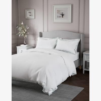 Marks & Spencer M&S Pure Cotton Floral Embroidered Bedding Set - 6FT - Green Mix, Green Mix