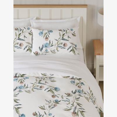 Marks & Spencer M&S Pure Cotton Floral Bedding Set - 6FT - Green Mix, Green Mix