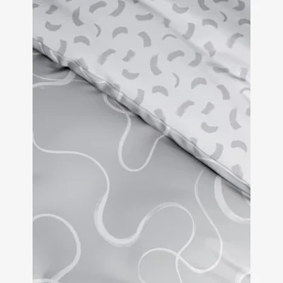 Marks & Spencer M&S Cotton Blend Swirl Bedding Set - SGL - Grey, Grey