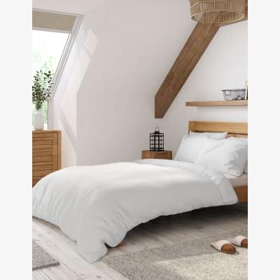 Marks & Spencer M&S Pure Cotton Jersey Bedding Set - SGL - White, White,Grey Marl,Mid Blue