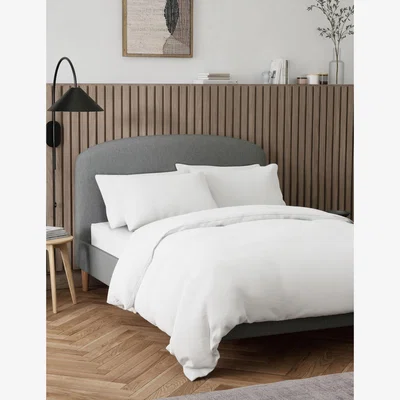 Marks & Spencer M&S Organic Cotton 300 Thread Count Bedding Set - DBL - White, Silver Grey,White