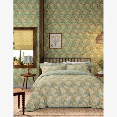 Marks & Spencer Morris & Co Pure Cotton Laceflower Bedding Set Aqua Mix