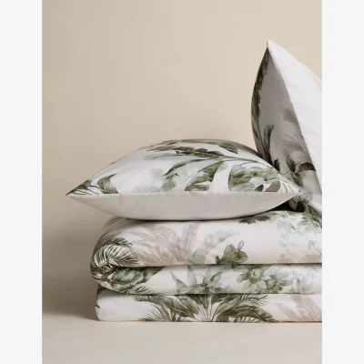 Marks & Spencer M&S Pure Cotton Botanical Reversible Bedding Set Sage Mix