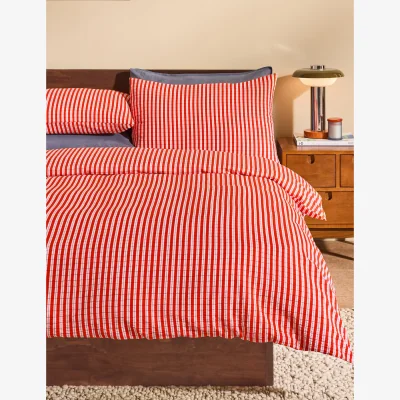 Marks & Spencer MADE Pure Cotton Felix Seersucker Bedding Set Orange