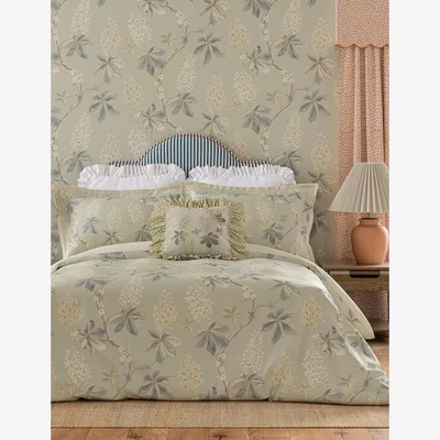 Marks & Spencer Sanderson Pure Cotton Chestnut Tree Bedding Set - 6FT - Green Mix, Green Mix